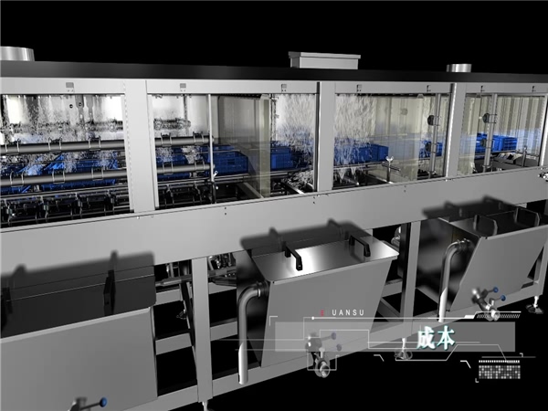 洗箱機，洗筐機，食品筐洗箱機，周轉箱清洗機，大型效率高洗箱機
